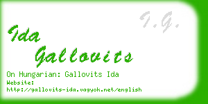 ida gallovits business card